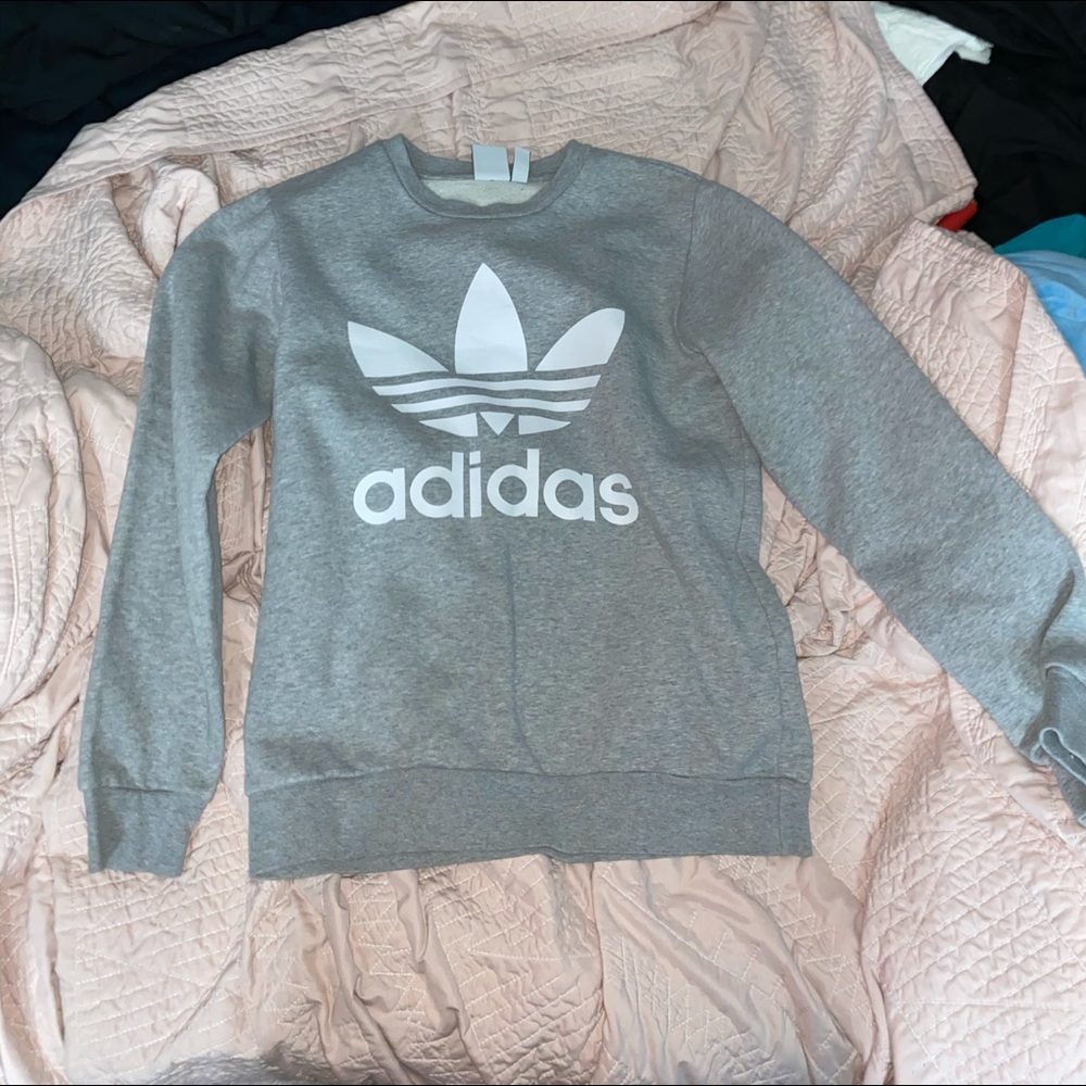 Adidas Gray Sweatshirt with White Logo